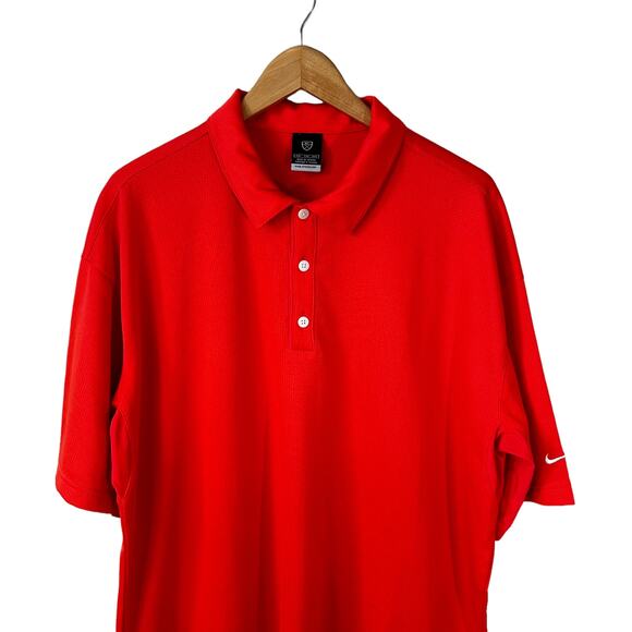 NIKE GOLF Men's Golf Short Sleeve Polo Shirt Neon Orange Size XXL - Picture 3 of 9